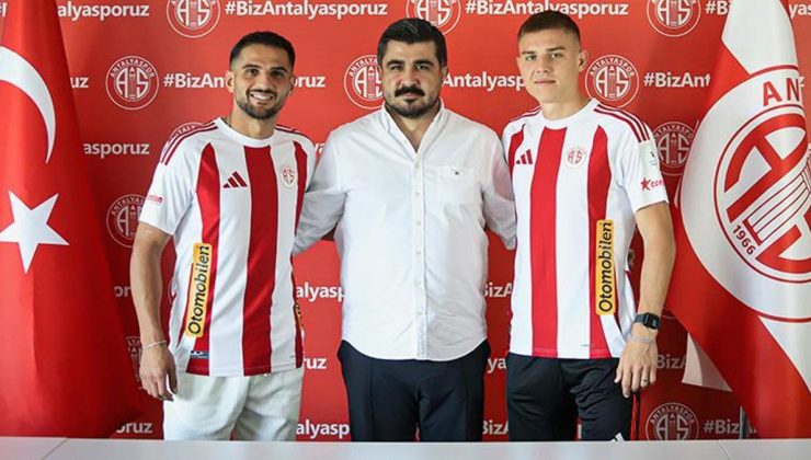 Antalyaspor'dan Oleksandr Petrusenko ile Abdurrahim Dursun için imza töreni