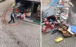 Görüntü Türkiye’den! Koca market yaşlı adamın üzerine çöktü